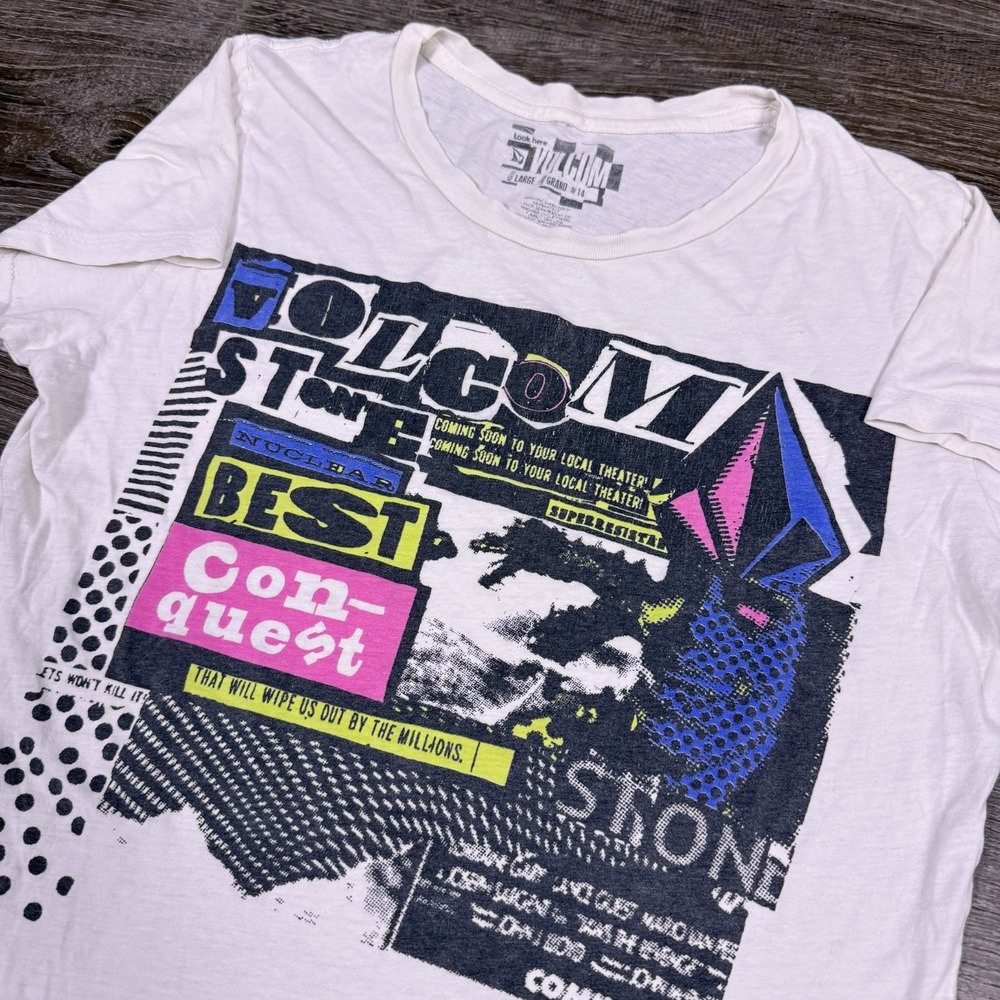 Y2K Volcom T Shirt Girls Large / 14 (Womens XXS or XS)  Summer Surf Grunge‎ EUC